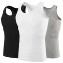 Regata masculina de algodão, esportiva e justa, disponível em kit com 1, 3 ou 5 peças. Ideal para adolescentes, lazer e treino, estilo simples e versátil.