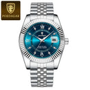 Relógio Masculino de Luxo POEDAGAR – Aço Inoxidável, Quartzo, com Data, à Prova d'Água, Luminoso, Estilo Social e Fashion para Homens