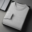 Suéter Masculino Clássico com Gola Redonda – Tricô, Manga Longa, Macio, Casual, Leve, Cor Lisa, Roupa Masculina Confortável