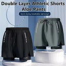 Shorts masculinos com tecnologia Aloe, modelo esportivo 2 em 1, de secagem rápida, estiloso e confortável.
