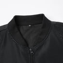 Jaqueta masculina 2024, gola baseball, manga curta, solta, cor sólida, estilo casual e business, fina, para primavera e outono, tendência.