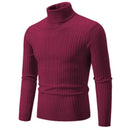 Suéter Masculino Gola Alta 2025 – Tricô de Lã, Pulôver Casual Quente, Cores Sólidas, Ideal para o Inverno