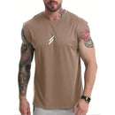 Regata esportiva masculina, solta, respirável e de secagem rápida, ideal para treinos no verão.