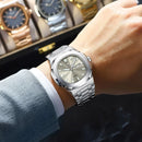 Relógio Masculino POEDAGAR Luxo Inox – Quartzo, À Prova d’Água, Data e Dia, Luminous