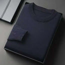Suéter Masculino Clássico com Gola Redonda – Tricô, Manga Longa, Macio, Casual, Leve, Cor Lisa, Roupa Masculina Confortável