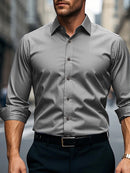 Camisa Social Masculina FGKKS – Manga Longa, Tecido Elástico
