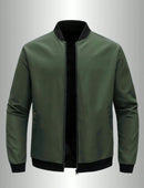 Jaqueta masculina 2024, gola baseball, manga curta, solta, cor sólida, estilo casual e business, fina, para primavera e outono, tendência.