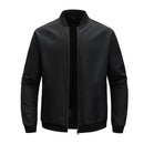 Jaqueta masculina 2024, gola baseball, manga curta, solta, cor sólida, estilo casual e business, fina, para primavera e outono, tendência.