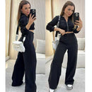 Calça Pantalona Alfaiataria Premium Wide Leg Social Botão Forrado Corte Alto Padrão