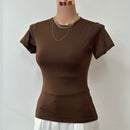 Blusa Blusinha Feminina Suplex Duplo Básica Elegante Blogueira Tendencia