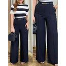 Calça Pantalona Alfaiataria Premium Cintura Alta Com Bolso Com Cinto PROMOÇÃO