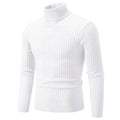 Suéter Masculino Gola Alta 2025 – Tricô de Lã, Pulôver Casual Quente, Cores Sólidas, Ideal para o Inverno