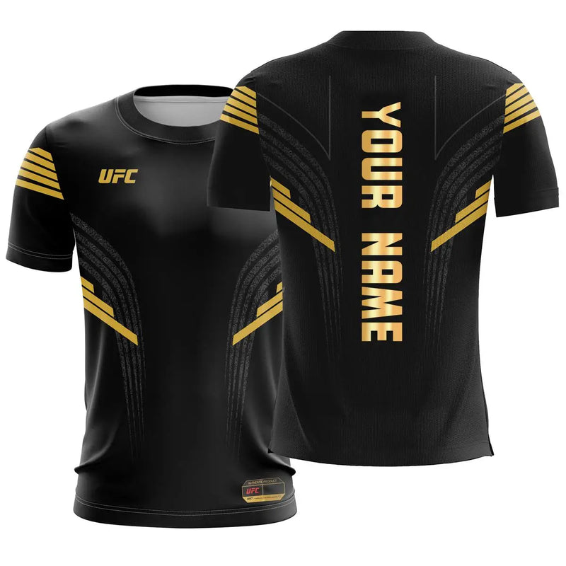 Camiseta Personalizada UFC 2025 – Manga Curta, Gola Redonda, Estilo Casual para Fãs de Esportes Radicais