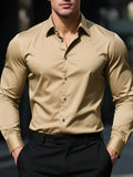 Camisa Social Masculina FGKKS – Manga Longa, Tecido Elástico