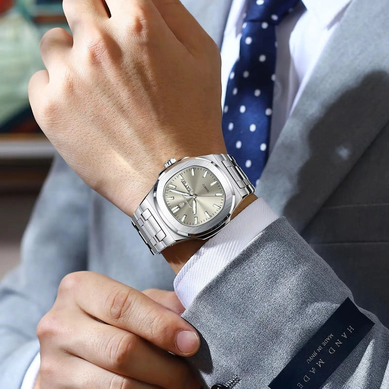 Relógio Masculino POEDAGAR Luxo Inox – Quartzo, À Prova d’Água, Data e Dia, Luminous