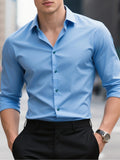 Camisa Social Masculina FGKKS – Manga Longa, Tecido Elástico