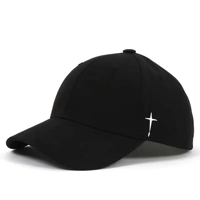 Boné unissex com bordado de gota cruzada, ajustável e ideal para uso outdoor.