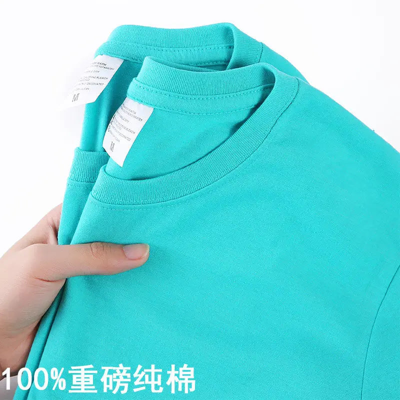 Camiseta Unissex 100% Algodão – Cores Sólidas, Gola O, Manga Curta, Estilo Coreano, Tamanhos M ao 4XL