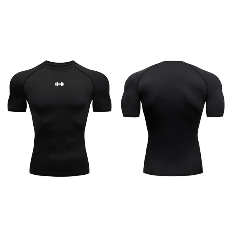 Camiseta Masculina de Compressão – Esportiva, Secagem Rápida, Elástica, Ideal para Corrida, Academia e Treino de Verão