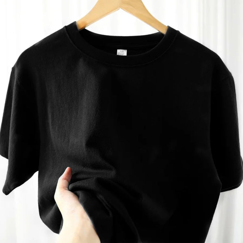 Camiseta Unissex 100% Algodão – Cores Sólidas, Gola O, Manga Curta, Estilo Coreano, Tamanhos M ao 4XL