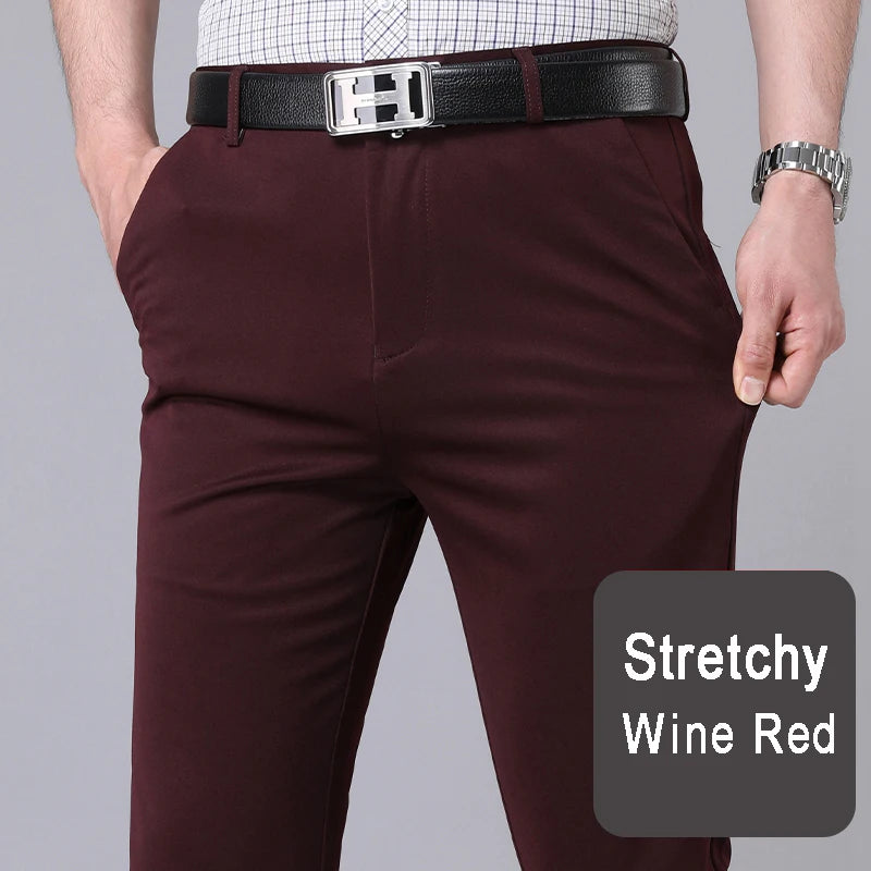 Calça Masculina Social Casual Preta – Tecido Elástico e Secagem Rápida