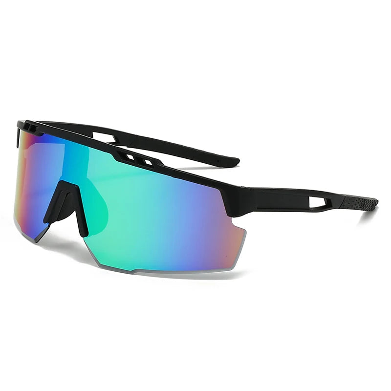 Óculos esportivos de proteção UV, grandes, à prova de vento, estilo moderno para atividades ao ar livre e ciclismo.