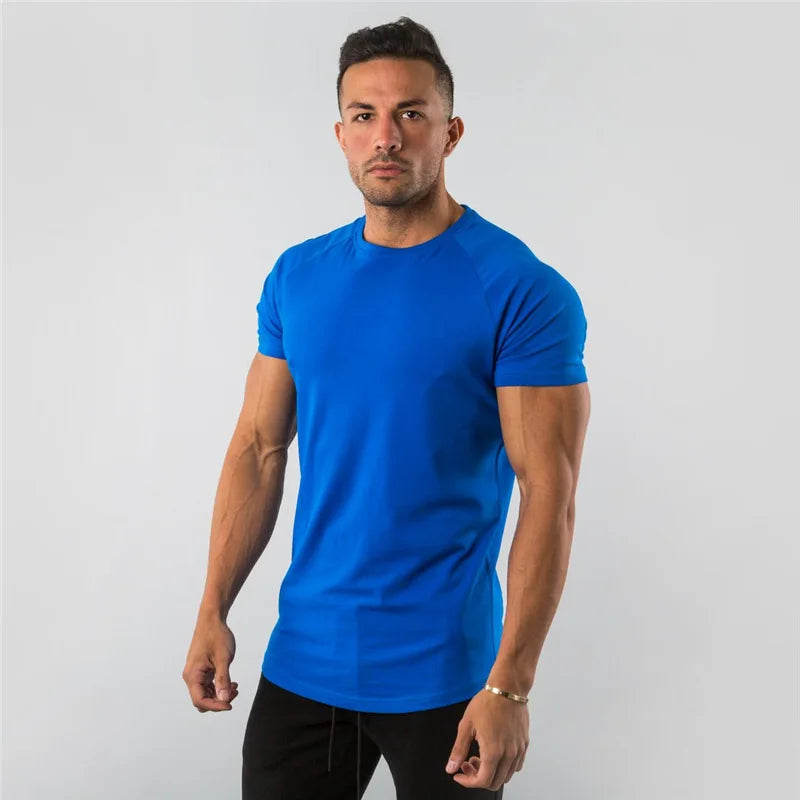 👕 Camiseta Masculina Slim Fit para Academia – Algodão, Manga Curta