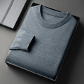 Suéter Masculino Clássico com Gola Redonda – Tricô, Manga Longa, Macio, Casual, Leve, Cor Lisa, Roupa Masculina Confortável