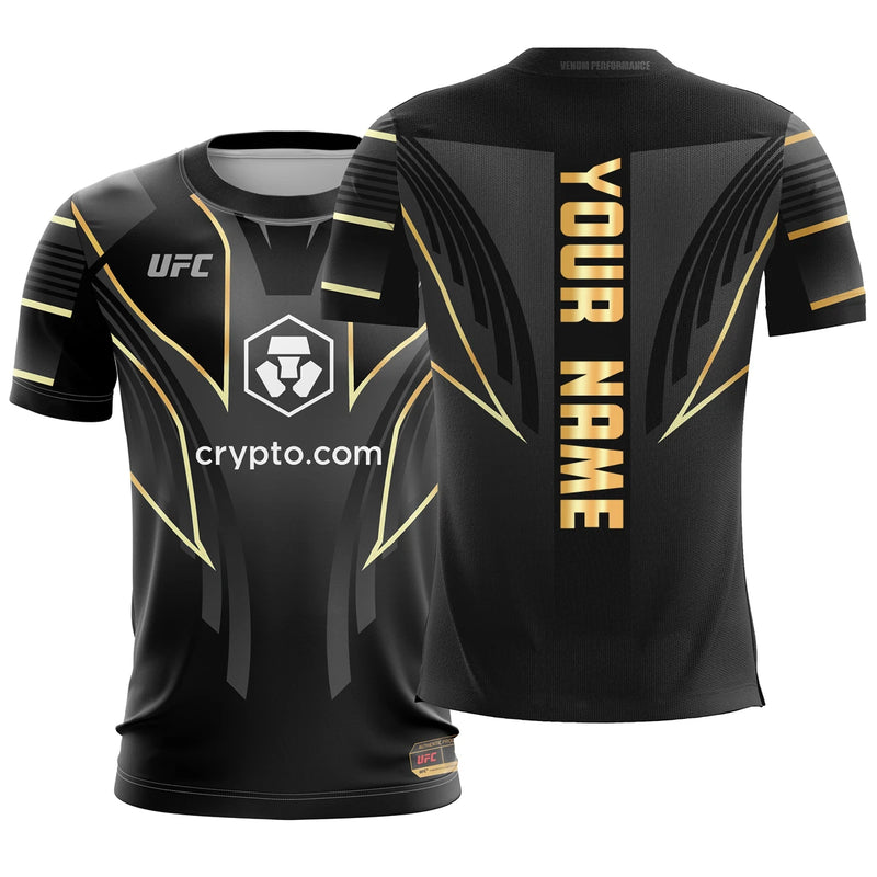 Camiseta Personalizada UFC 2025 – Manga Curta, Gola Redonda, Estilo Casual para Fãs de Esportes Radicais