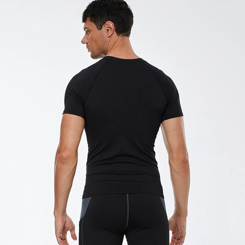 Camiseta Masculina de Compressão – Esportiva, Secagem Rápida, Elástica, Ideal para Corrida, Academia e Treino de Verão
