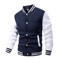 Jaqueta de beisebol masculina de manga comprida, folgada, grande, com emendas, roupa de beisebol, casaco de rua, jaquetas bomber quentes para homens