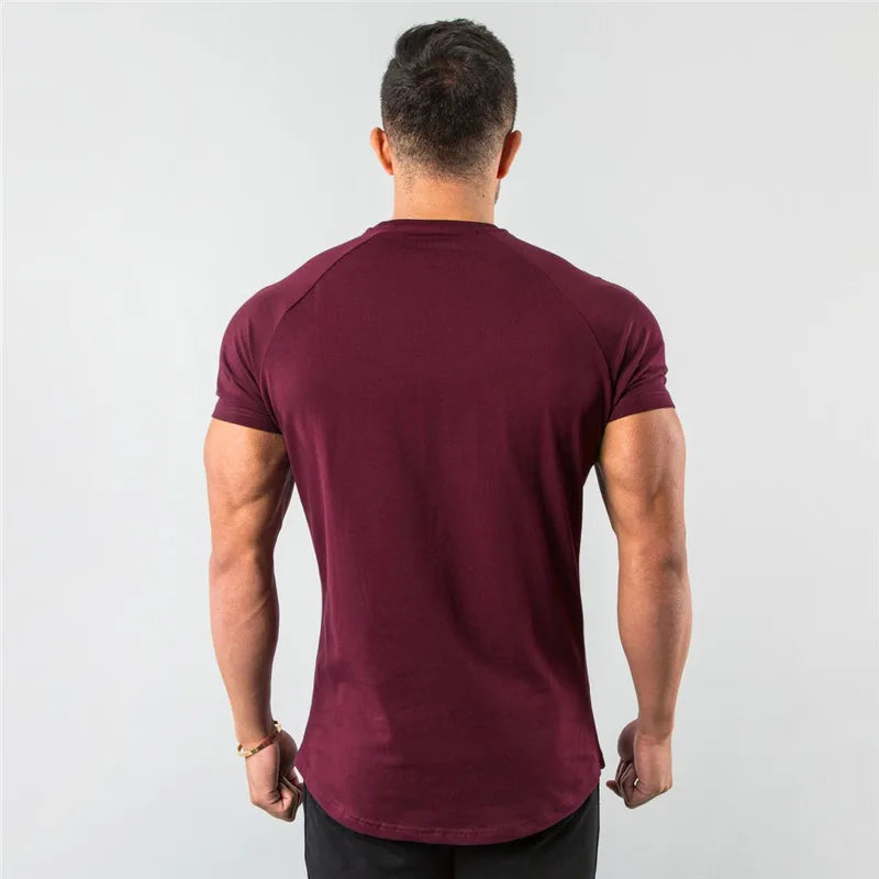👕 Camiseta Masculina Slim Fit para Academia – Algodão, Manga Curta