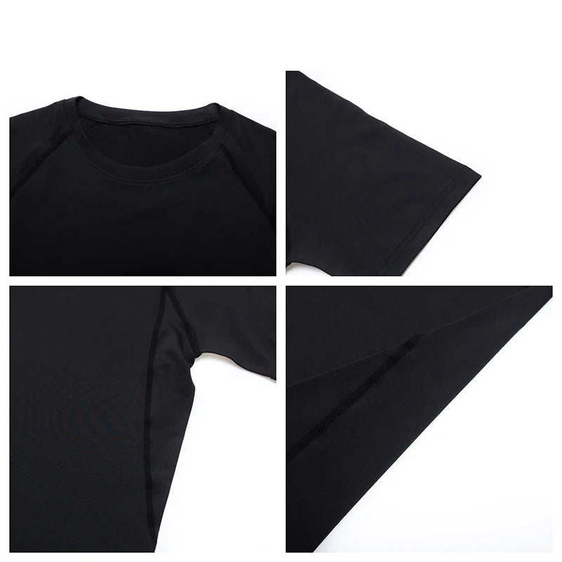 Camiseta masculina de compressão para corrida, fitness e treino. Manga curta, ajuste justo, secagem rápida, ideal para academia e jogging.