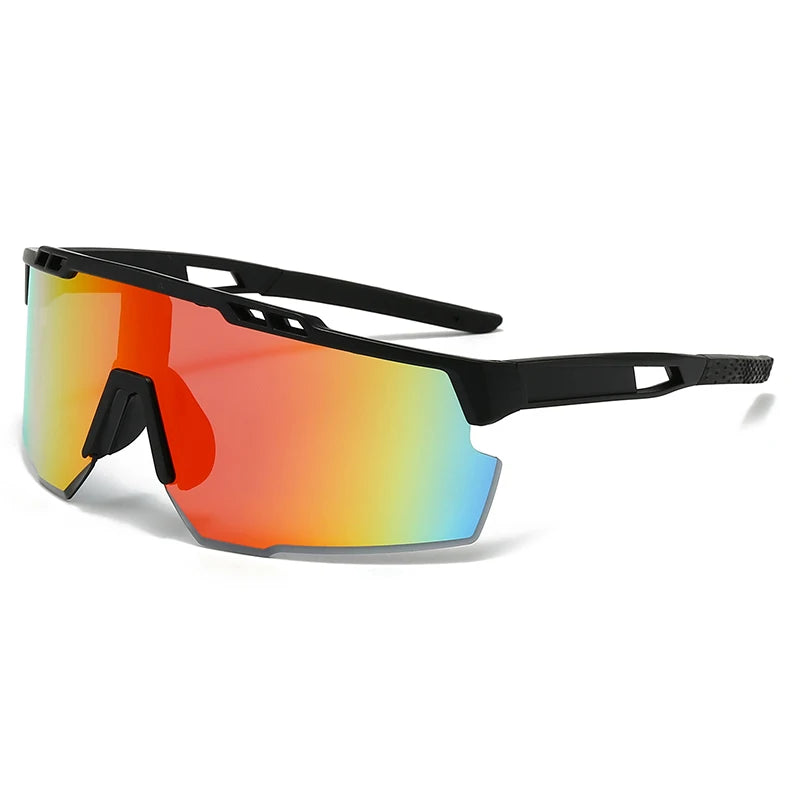 Óculos esportivos de proteção UV, grandes, à prova de vento, estilo moderno para atividades ao ar livre e ciclismo.
