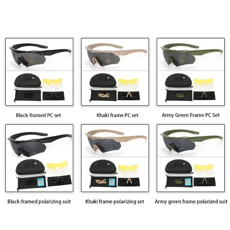 Óculos Táticos Militares – 3 Lentes Intercambiáveis (HD)