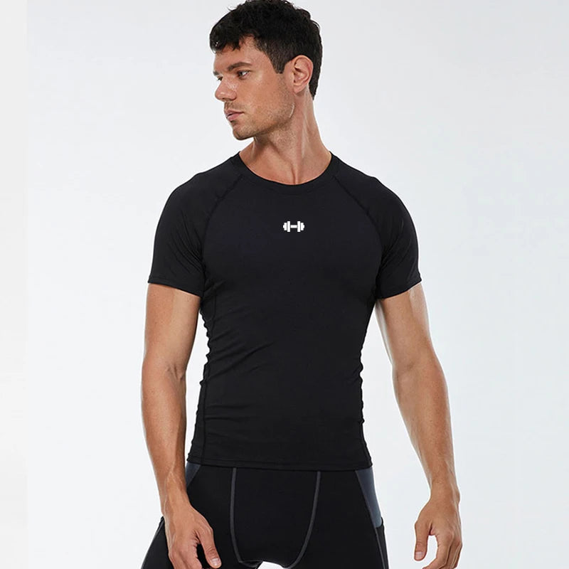 Camiseta Masculina de Compressão – Esportiva, Secagem Rápida, Elástica, Ideal para Corrida, Academia e Treino de Verão