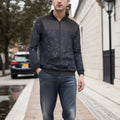 Jaqueta masculina 2024, gola baseball, manga curta, solta, cor sólida, estilo casual e business, fina, para primavera e outono, tendência.