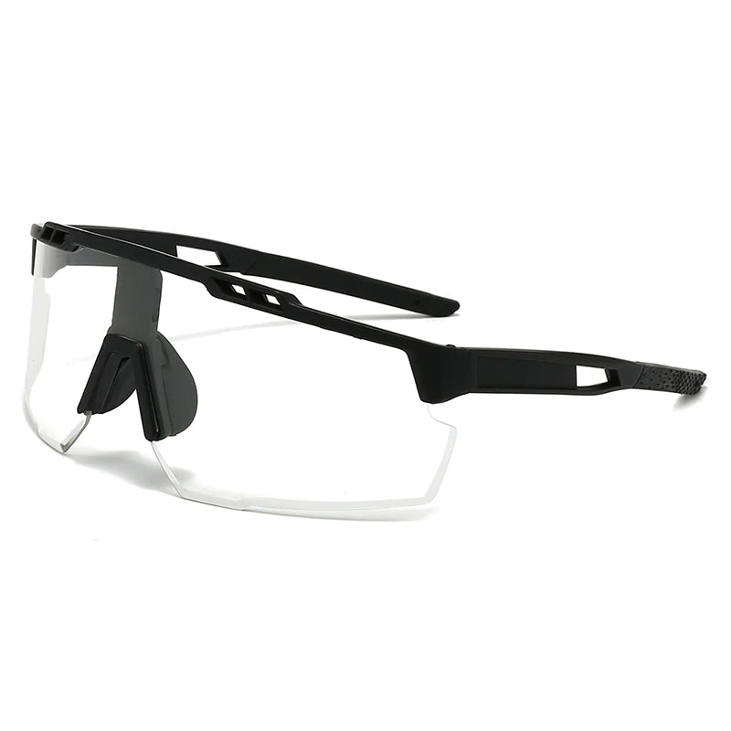 Óculos esportivos de proteção UV, grandes, à prova de vento, estilo moderno para atividades ao ar livre e ciclismo.