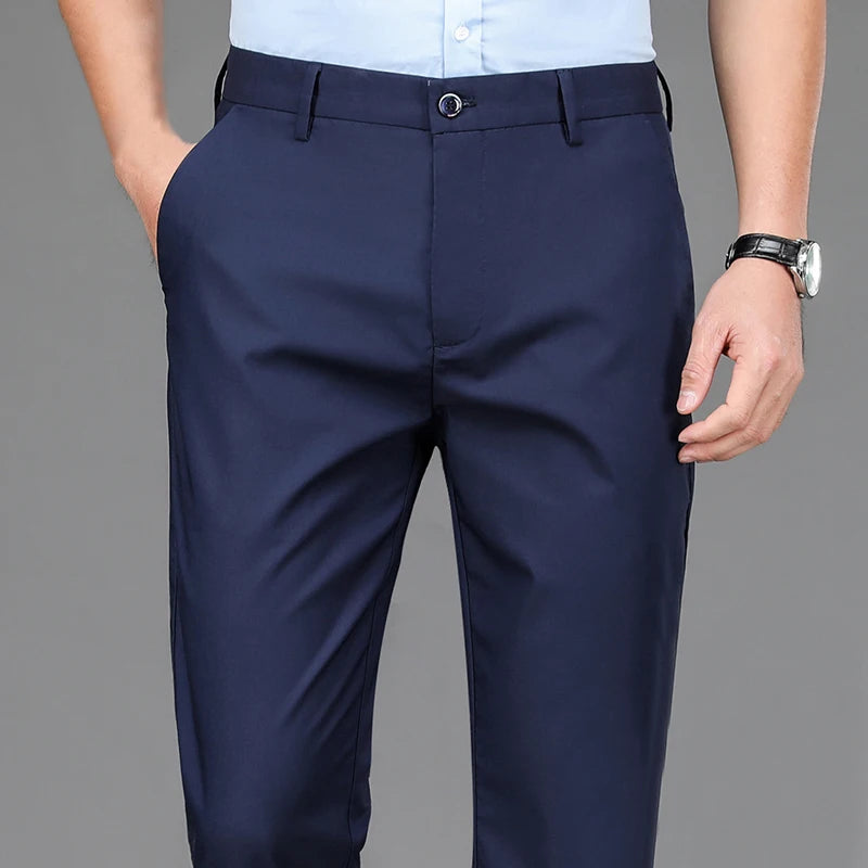 Calça Masculina Social Casual Preta – Tecido Elástico e Secagem Rápida