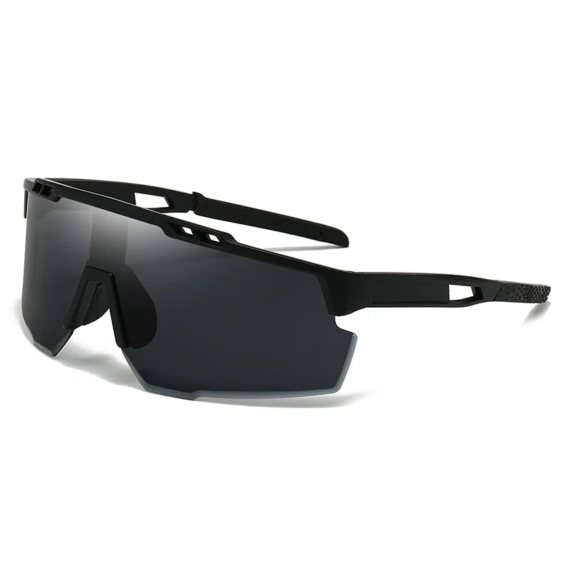 Óculos esportivos de proteção UV, grandes, à prova de vento, estilo moderno para atividades ao ar livre e ciclismo.