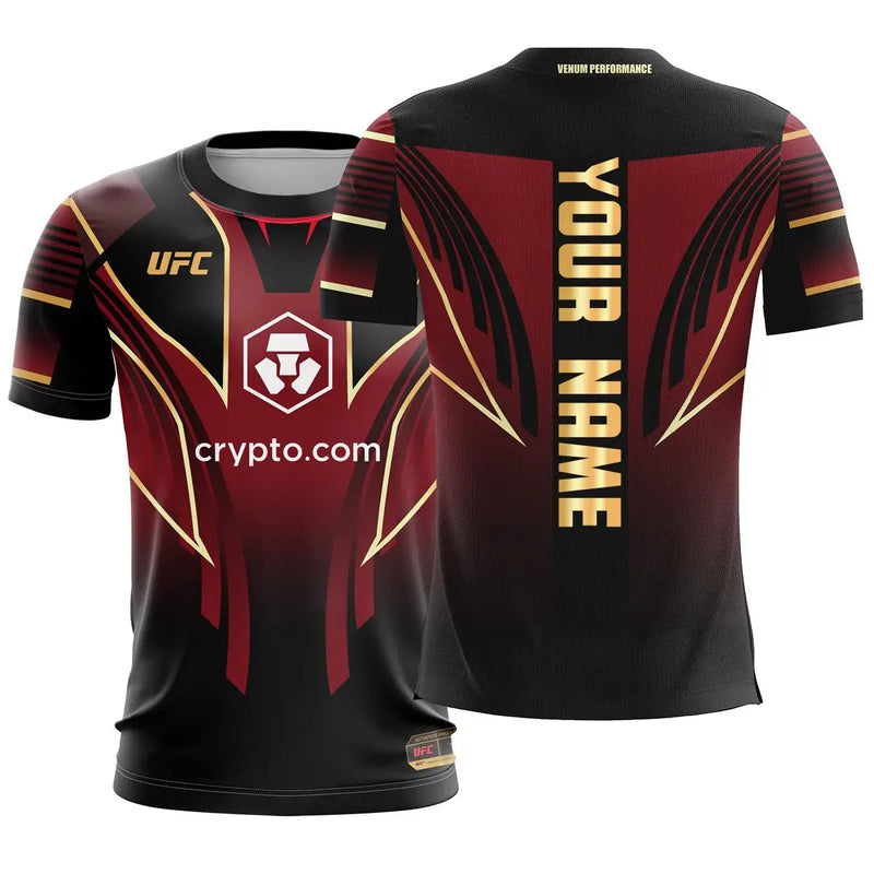 Camiseta Personalizada UFC 2025 – Manga Curta, Gola Redonda, Estilo Casual para Fãs de Esportes Radicais