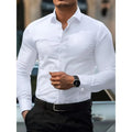 Camisa Social Masculina FGKKS – Manga Longa, Tecido Elástico