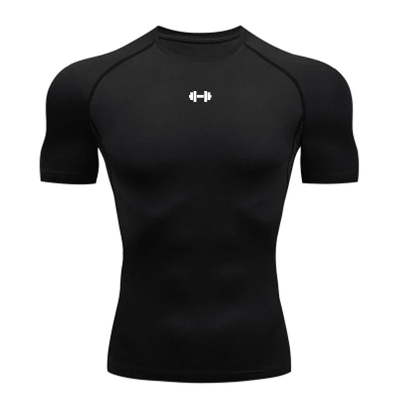 Camiseta Masculina de Compressão – Esportiva, Secagem Rápida, Elástica, Ideal para Corrida, Academia e Treino de Verão