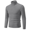Suéter Masculino Gola Alta 2025 – Tricô de Lã, Pulôver Casual Quente, Cores Sólidas, Ideal para o Inverno