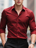 Camisa Social Masculina FGKKS – Manga Longa, Tecido Elástico