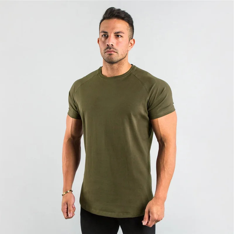👕 Camiseta Masculina Slim Fit para Academia – Algodão, Manga Curta