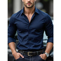 Camisa Social Masculina FGKKS – Manga Longa, Tecido Elástico