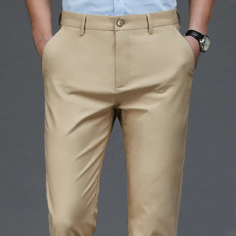 Calça Masculina Social Casual Preta – Tecido Elástico e Secagem Rápida