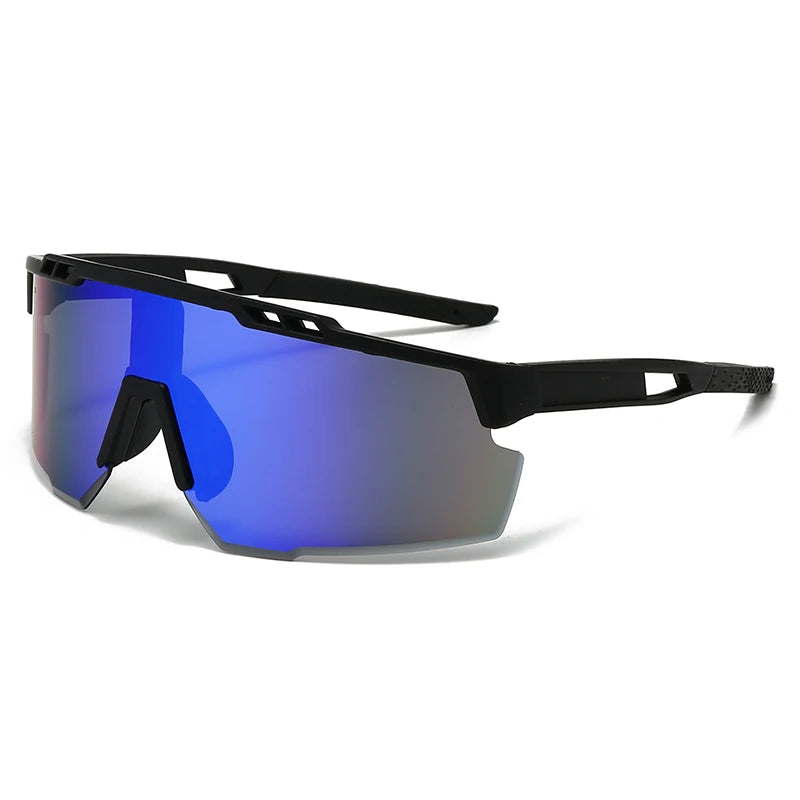 Óculos esportivos de proteção UV, grandes, à prova de vento, estilo moderno para atividades ao ar livre e ciclismo.