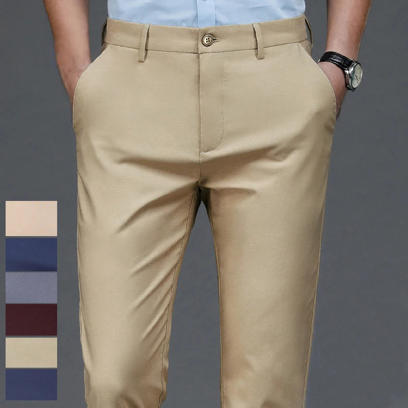 Calça Masculina Social Casual Preta – Tecido Elástico e Secagem Rápida